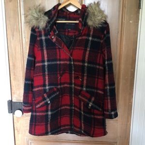 American Eagle plaid parka